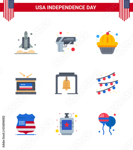 9 Flat Signs for USA Independence Day alert; independece; weapon; holiday; cake photo