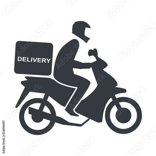 motorcycle delivery icon vector, solid logo. ESP10