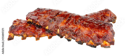 Fotografie, Obraz Slow cooked Peking style racks of pork ribs with a sticky plum sauce covering is