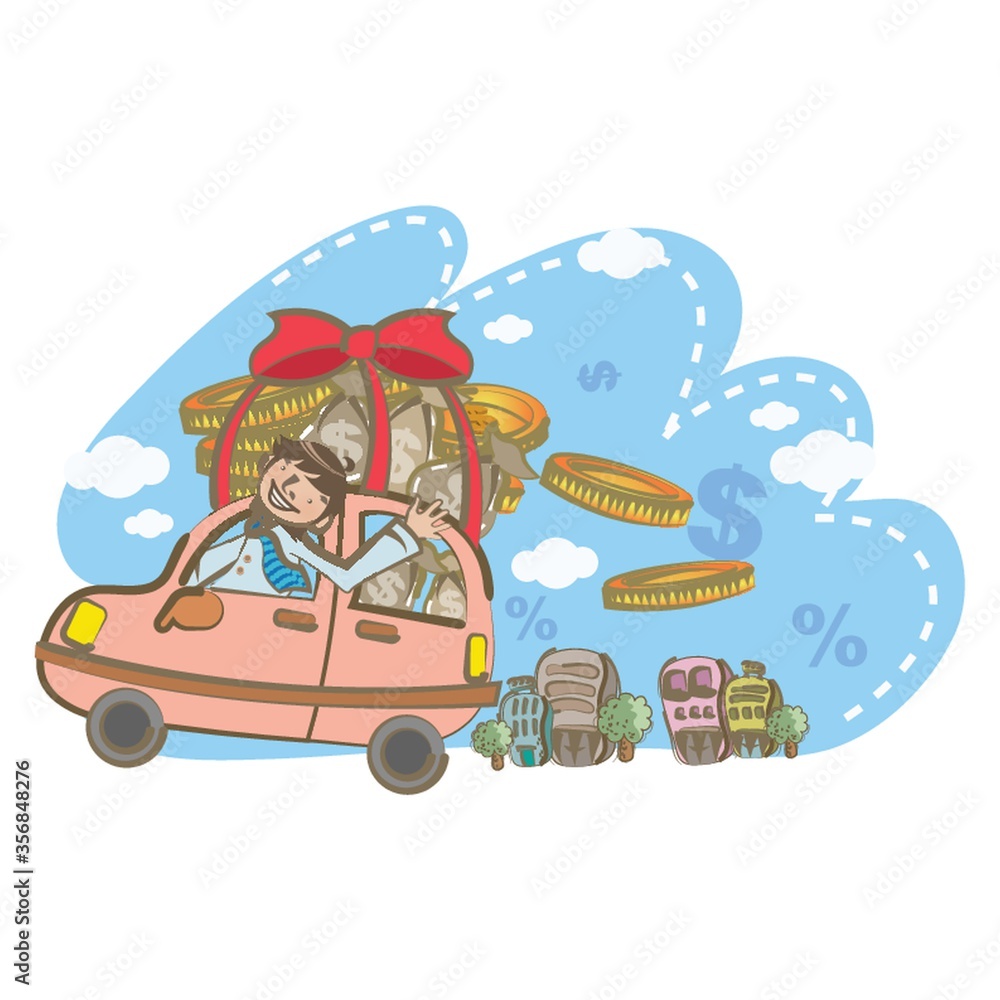 businessman driving his car businessman driving his car