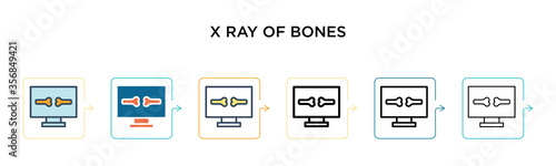 X ray of bones vector icon in 6 different modern styles. Black, two colored x ray of bones icons designed in filled, outline, line and stroke style. Vector illustration can be used for web, mobile, ui