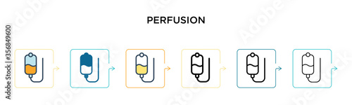 Perfusion vector icon in 6 different modern styles. Black, two colored perfusion icons designed in filled, outline, line and stroke style. Vector illustration can be used for web, mobile, ui photo