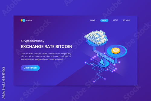 Blockchain Technology Isometric Landing