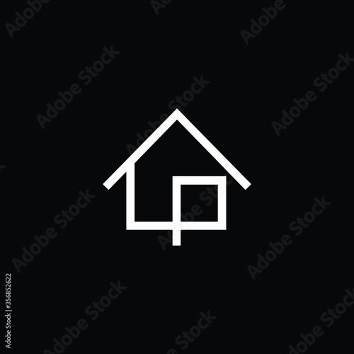 Logo design of P PP in vector logo for construction, home, real estate, building, property. Minimal awesome trendy professional logo design template on black background.