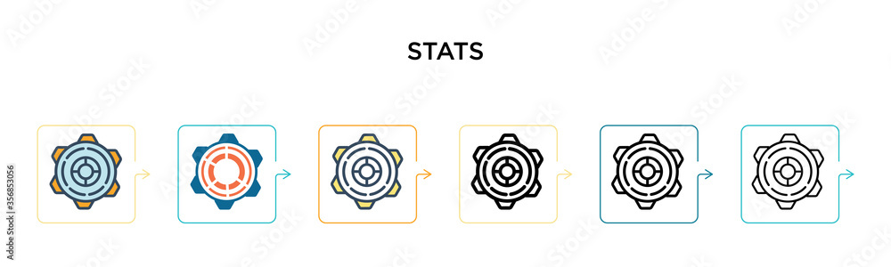 Stats vector icon in 6 different modern styles. Black, two colored stats icons designed in filled, outline, line and stroke style. Vector illustration can be used for web, mobile, ui Stats vector icon in 6 different modern styles. Black, two colored stats icons designed in filled, outline, line and stroke style. Vector illustration can be used for web, mobile, ui
