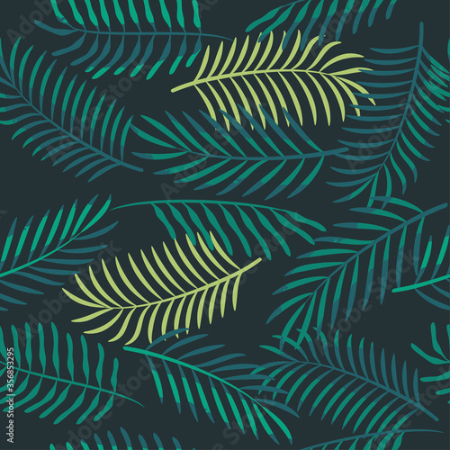 Vector seamless pattern with palm leaves