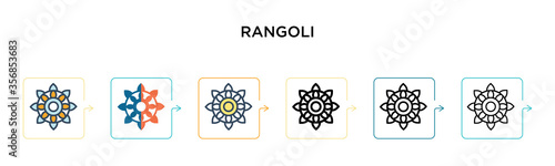 Fotografie Rangoli vector icon in 6 different modern styles