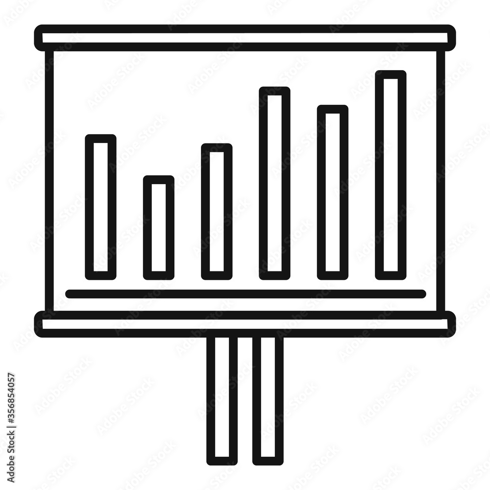 Graph chart office banner icon. Outline graph chart office banner vector icon for web design isolated on white background Graph chart office banner icon. Outline graph chart office banner vector icon for web design isolated on white background