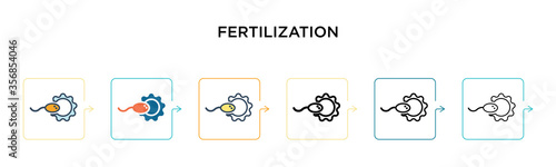 Fertilization vector icon in 6 different modern styles. Black, two colored fertilization icons designed in filled, outline, line and stroke style. Vector illustration can be used for web, mobile, ui