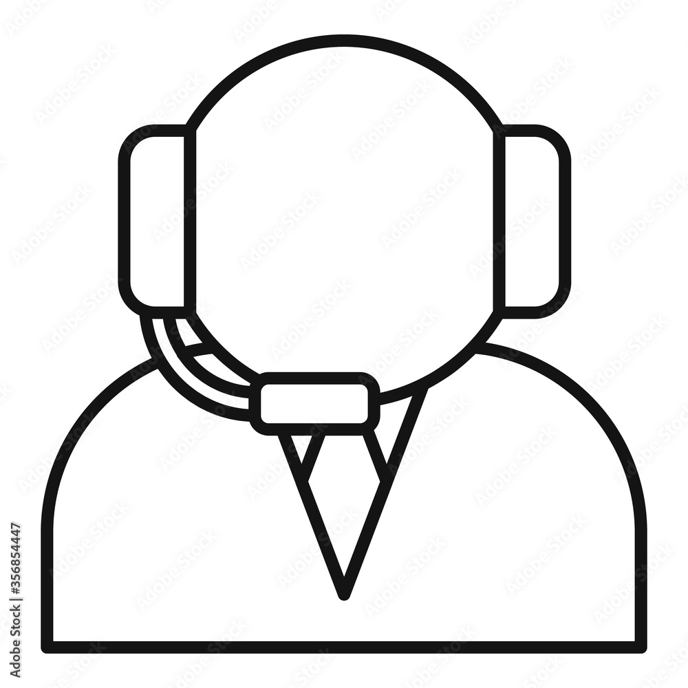 Financial call center icon. Outline financial call center vector icon for web design isolated on white background Financial call center icon. Outline financial call center vector icon for web design isolated on white background