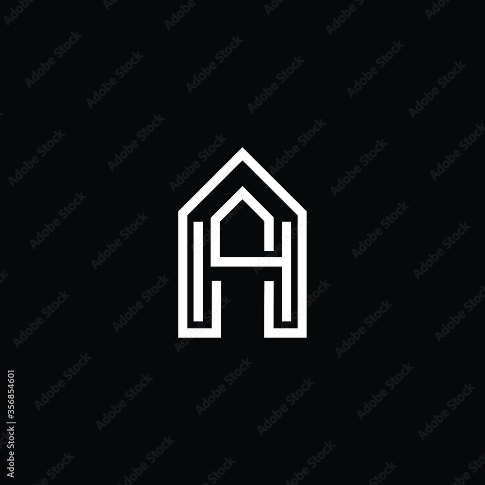 Logo design of H HA AH in vector logo for construction, home, real estate, building, property. Minimal awesome trendy professional logo design template on black background. Logo design of H HA AH in vector logo for construction, home, real estate, building, property. Minimal awesome trendy professional logo design template on black background.