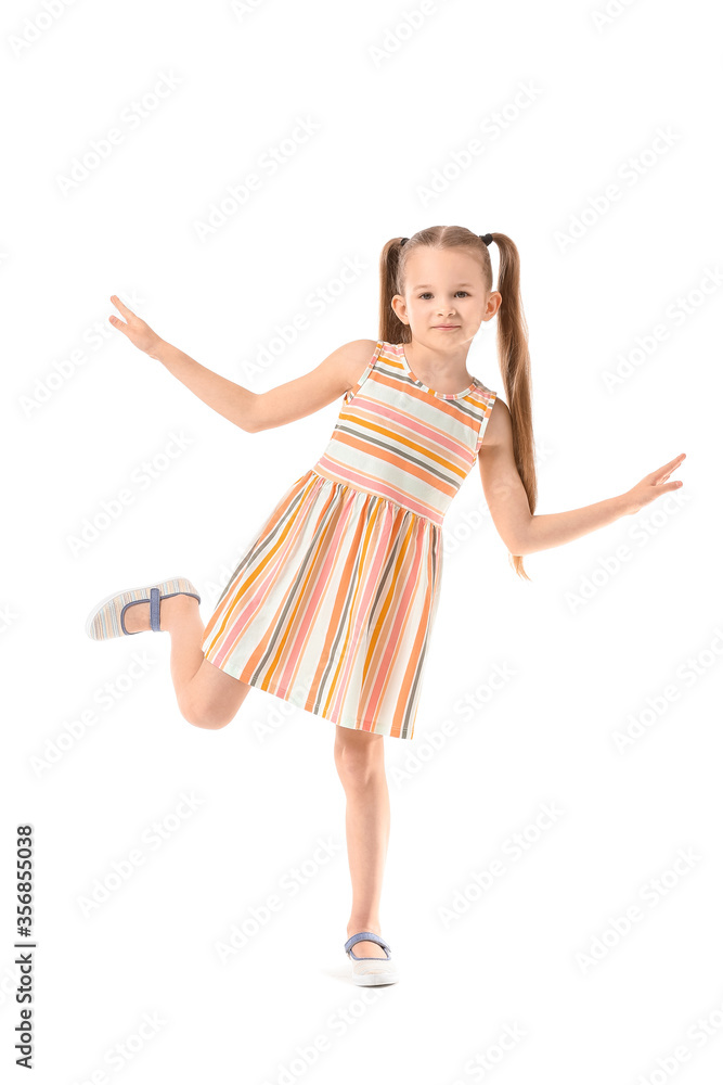 Cute little girl on white background Cute little girl on white background