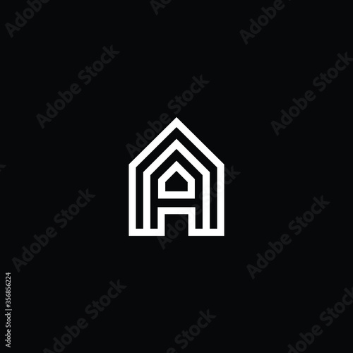 Logo design of A AA AAA in vector logo for construction, home, real estate, building, property. Minimal awesome trendy professional logo design template on black background.