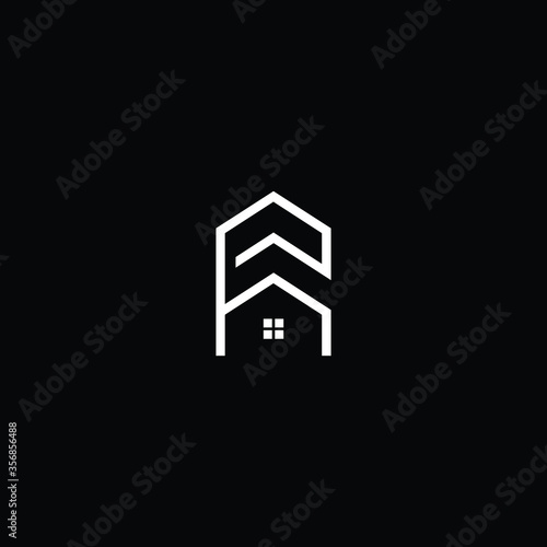 Logo design of PH HP in vector LOGO for construction, home, real estate, building, property. Minimal awesome trendy professional logo design template on black background.