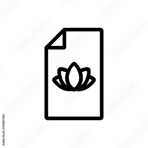 yoga mat with lotus icon vector. yoga mat with lotus sign. isolated contour symbol illustration