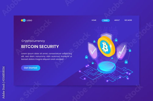 Blockchain Technology Isometric Landing