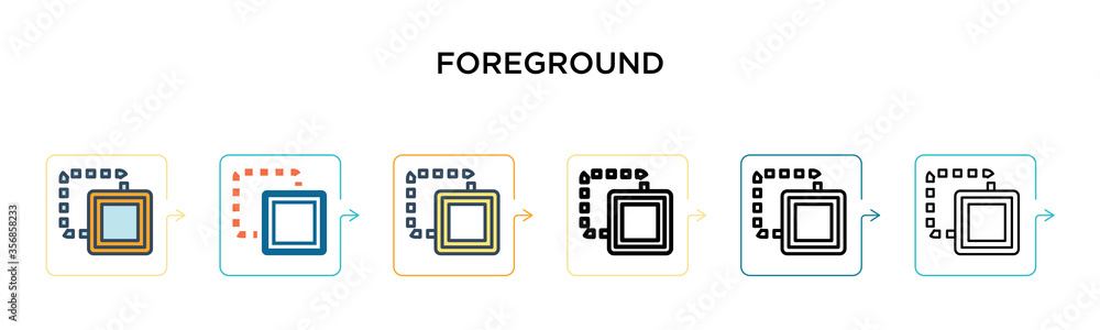 Foreground vector icon in 6 different modern styles. Black, two colored foreground icons designed in filled, outline, line and stroke style. Vector illustration can be used for web, mobile, ui Foreground vector icon in 6 different modern styles. Black, two colored foreground icons designed in filled, outline, line and stroke style. Vector illustration can be used for web, mobile, ui