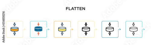 Flatten vector icon in 6 different modern styles. Black, two colored flatten icons designed in filled, outline, line and stroke style. Vector illustration can be used for web, mobile, ui