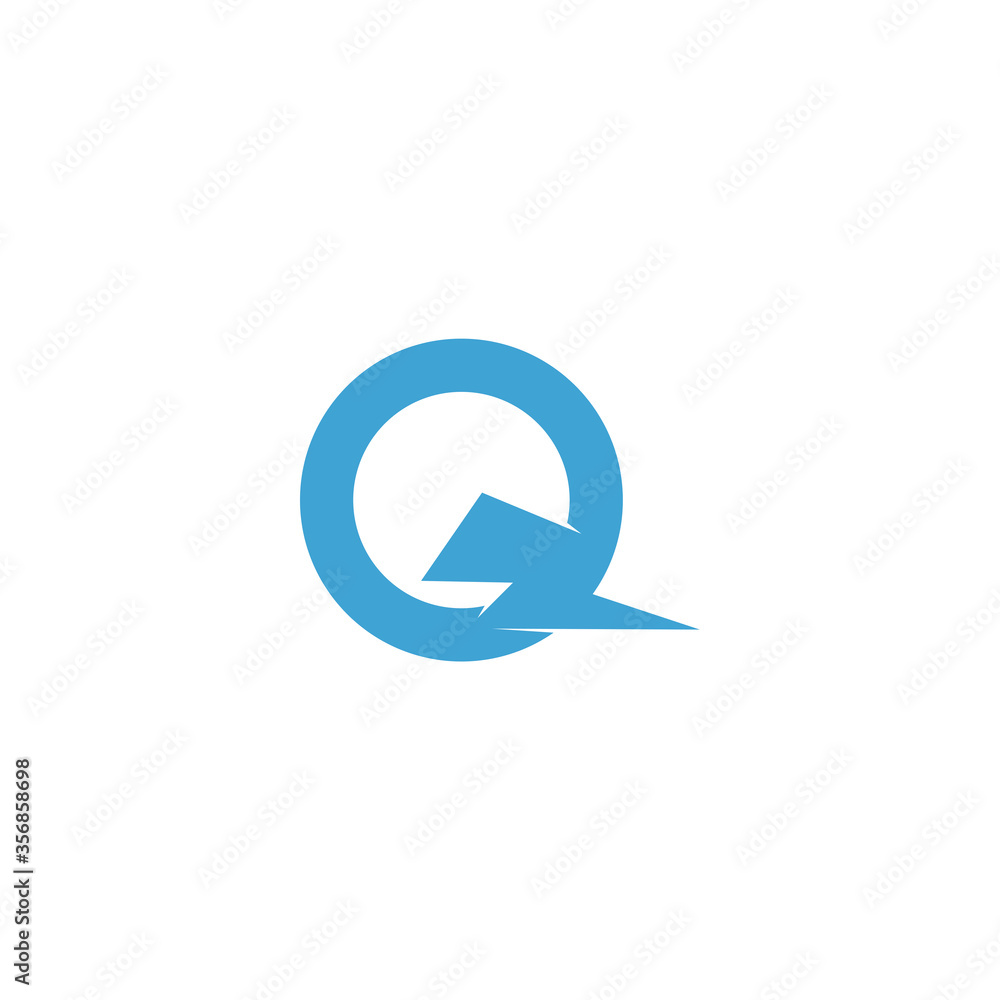 initial letter Q logo and thunder design template initial letter Q logo and thunder design template