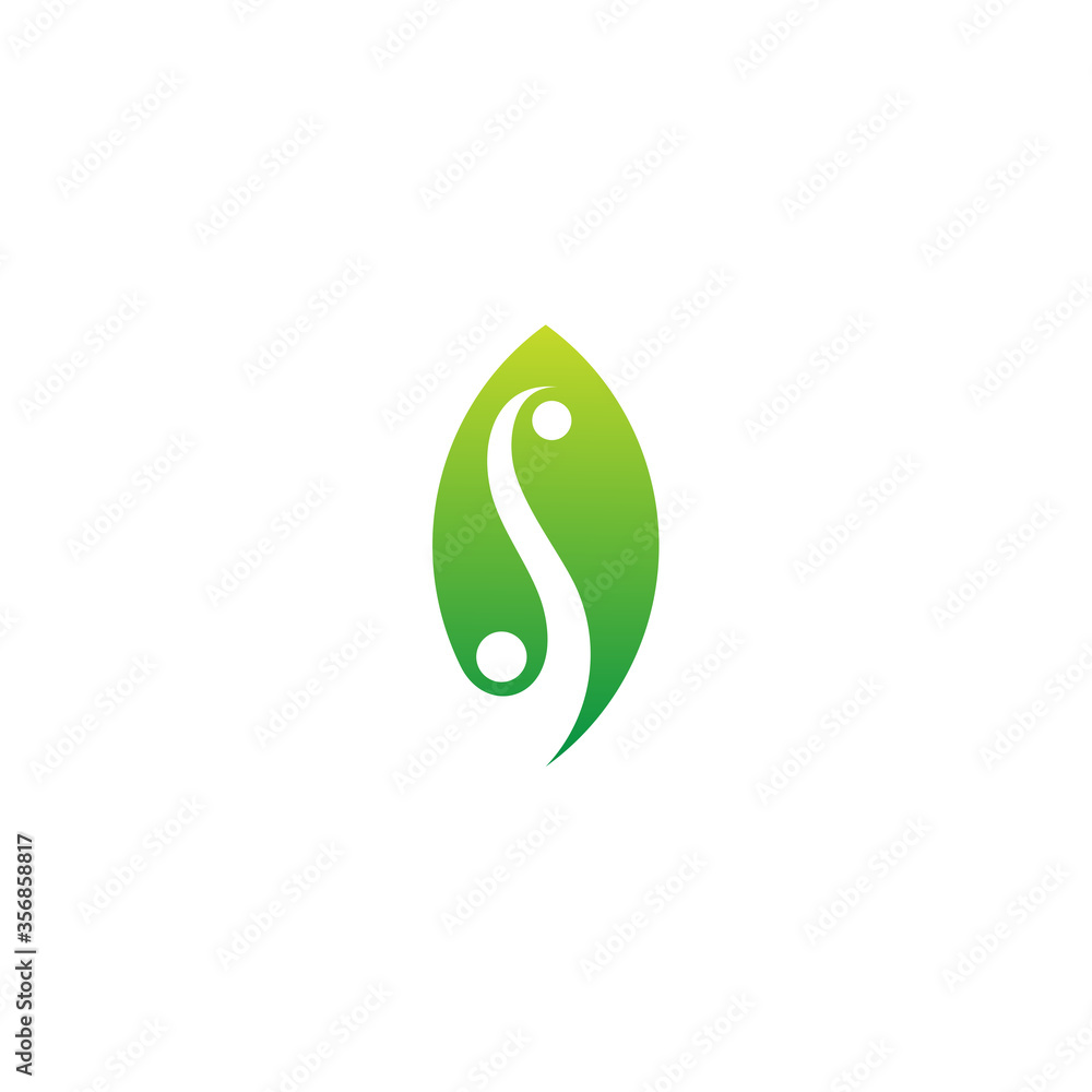initial letter S logo and leaf design template initial letter S logo and leaf design template