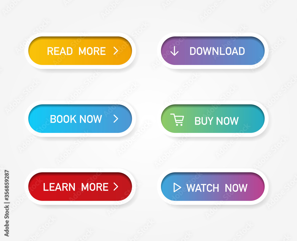 Set of vector modern material style buttons. Vector Set of vector modern material style buttons. Vector
