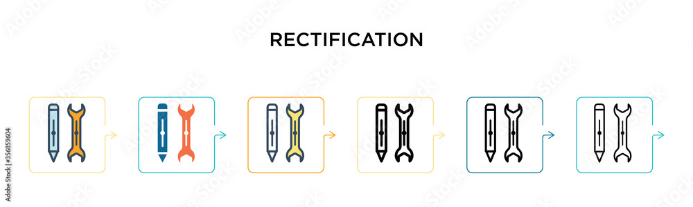 Rectification vector icon in 6 different modern styles. Black, two colored rectification icons designed in filled, outline, line and stroke style. Vector illustration can be used for web, mobile, ui Rectification vector icon in 6 different modern styles. Black, two colored rectification icons designed in filled, outline, line and stroke style. Vector illustration can be used for web, mobile, ui
