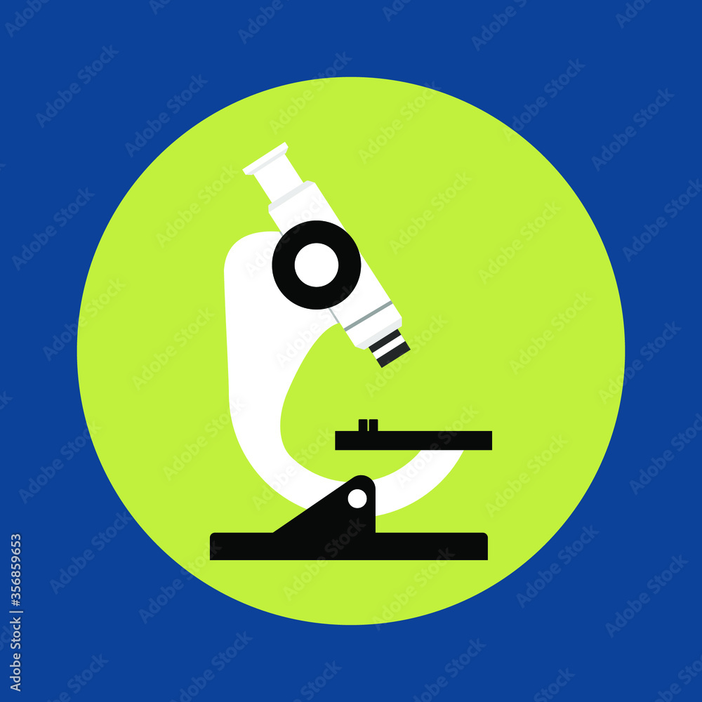 Simple microscope vector illustration in flat style, Vector design template. Modern design icon, symbol. Vector graphics illustration. Simple microscope vector illustration in flat style, Vector design template. Modern design icon, symbol. Vector graphics illustration.