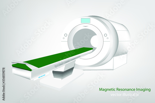 Magnetic resonance imaging device. Isolated, scanner vector illustration.