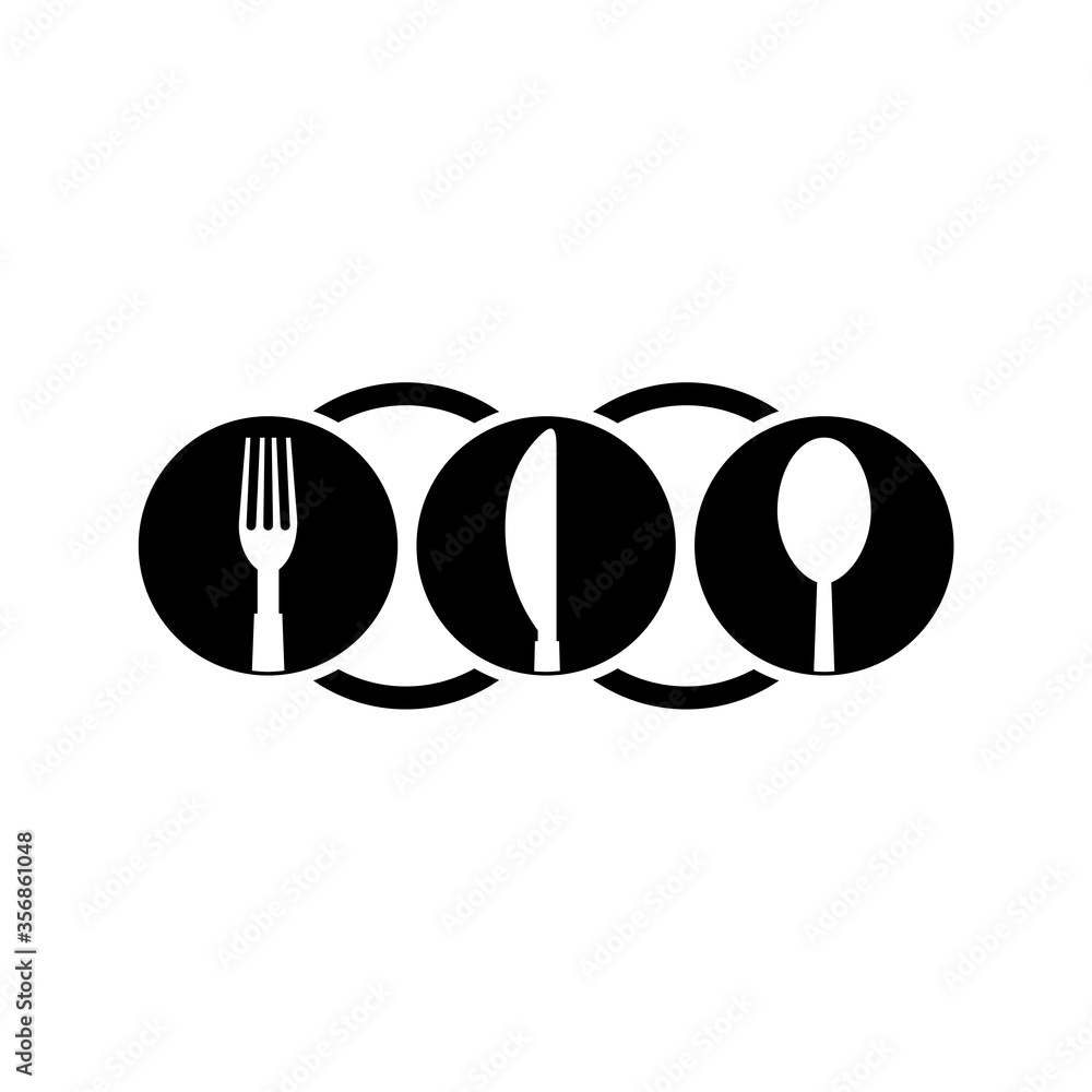 Spoon, fork and knife icon isolated on white background Spoon, fork and knife icon isolated on white background