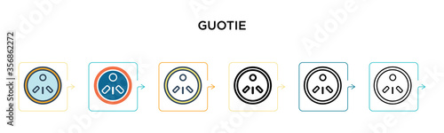 Guotie vector icon in 6 different modern styles. Black, two colored guotie icons designed in filled, outline, line and stroke style. Vector illustration can be used for web, mobile, ui