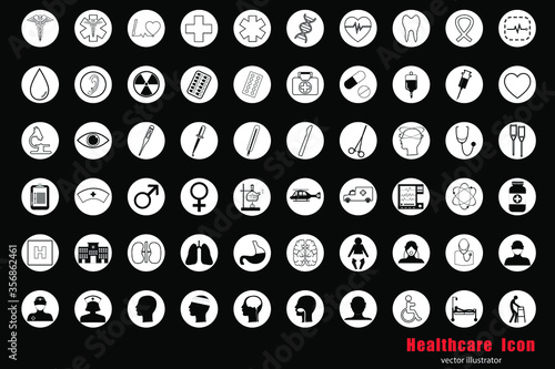 Simple Set of Healthcare and science related vector Icons. 