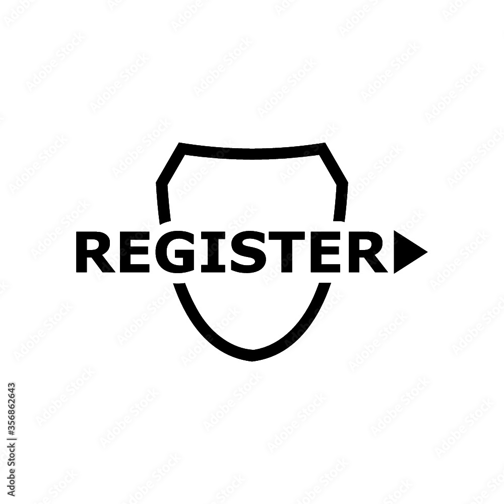 Register sign isolated on white background Register sign isolated on white background