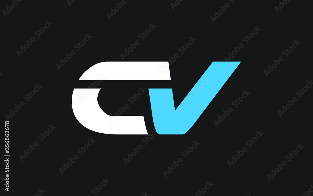 CV or VC Letter Initial Logo Design, Vector Template CV or VC Letter Initial Logo Design, Vector Template