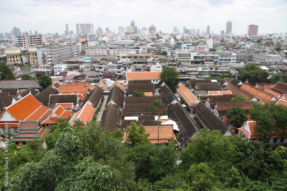 aerial view of the old town of Bangkok