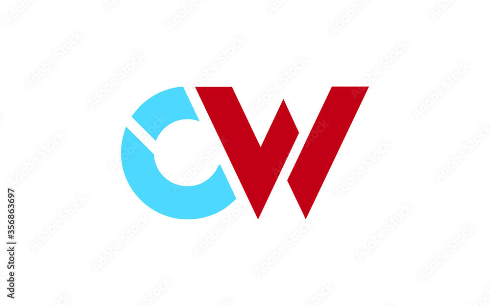 CW or WC Letter Initial Logo Design, Vector Template CW or WC Letter Initial Logo Design, Vector Template