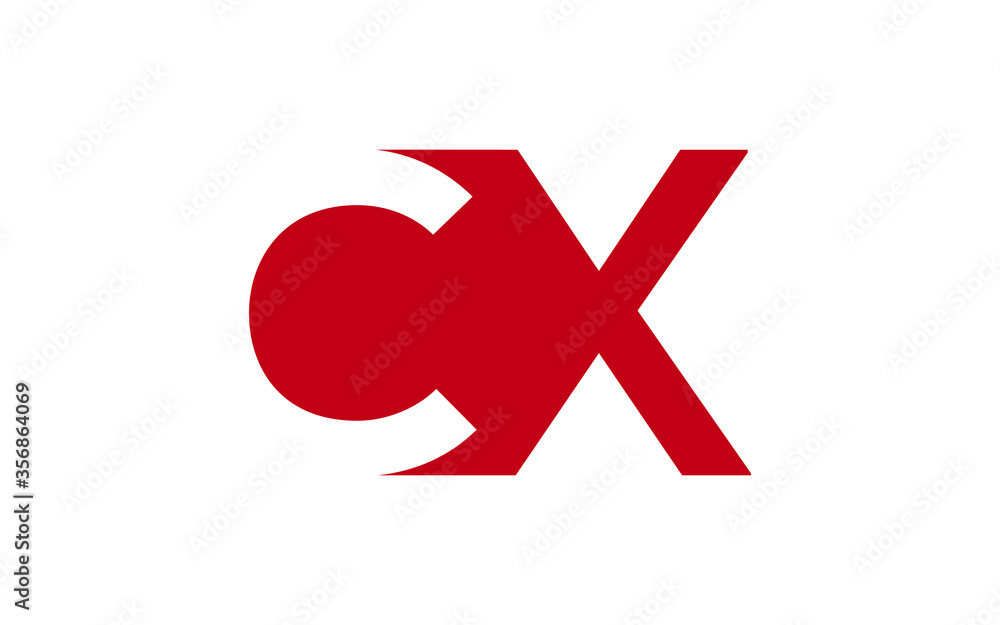 Obraz premium CX or XC Letter Initial Logo Design, Vector Template