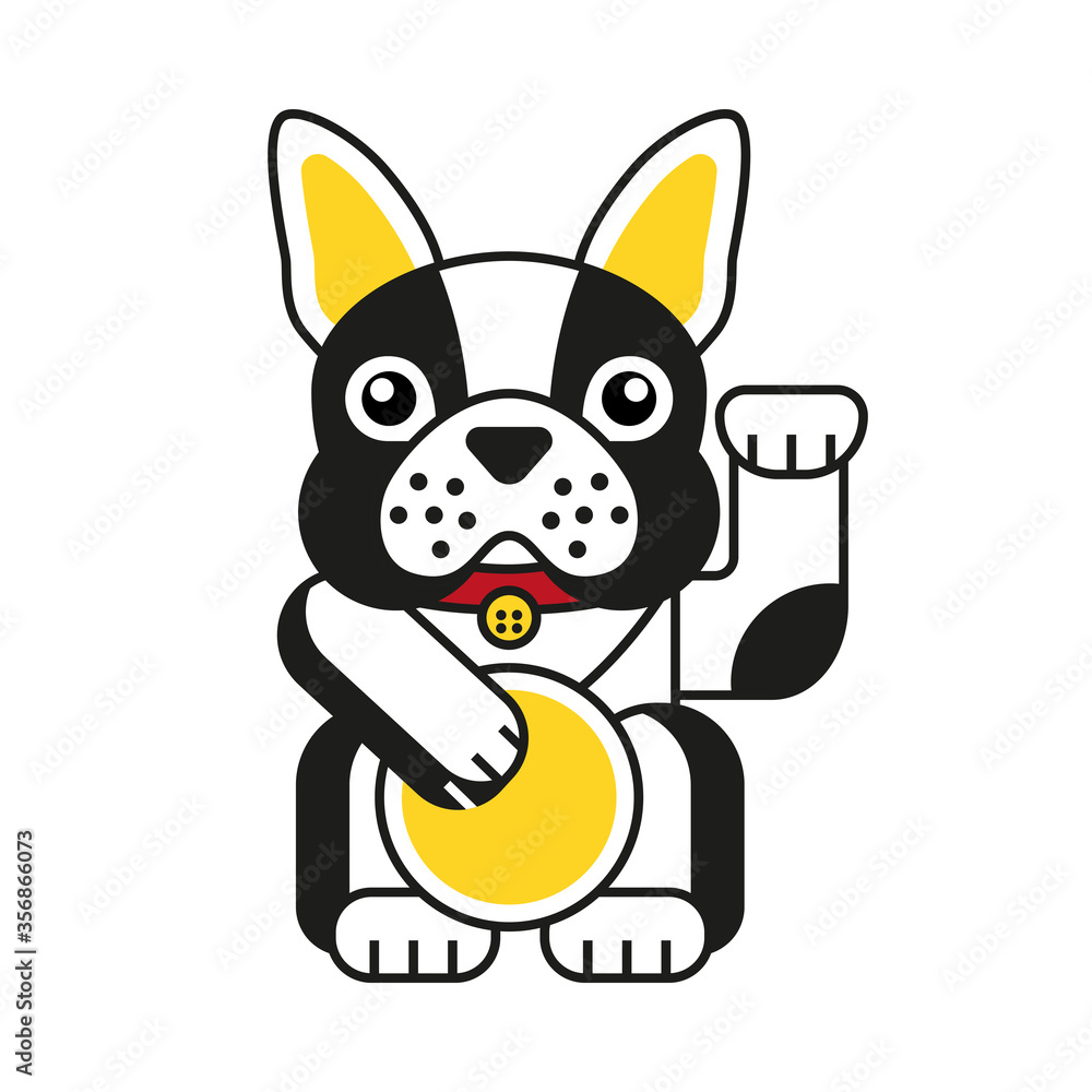 Obraz premium Lucky French bulldog icon