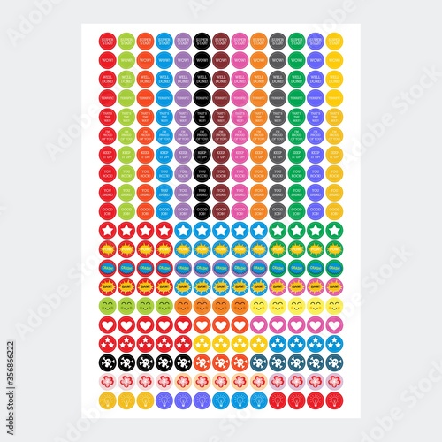 Reward button, sticker for reward chart