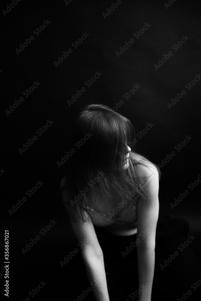 Black and white art fashion surrealistic portrait of beautiful woman, fashion studio portrait of beautiful model Black and white art fashion surrealistic portrait of beautiful woman, fashion studio portrait of beautiful model