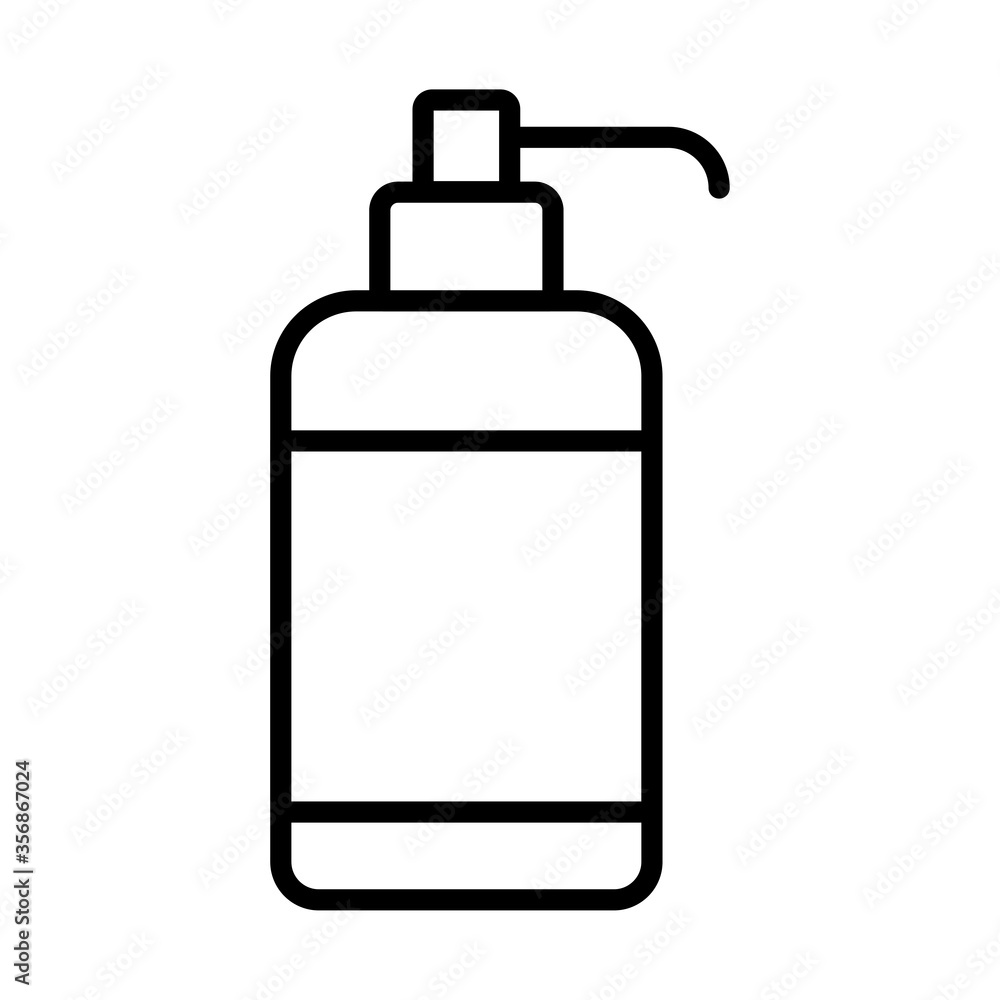 dispensing bottle, soft liquid soap bottle , liquid soap , line style icon