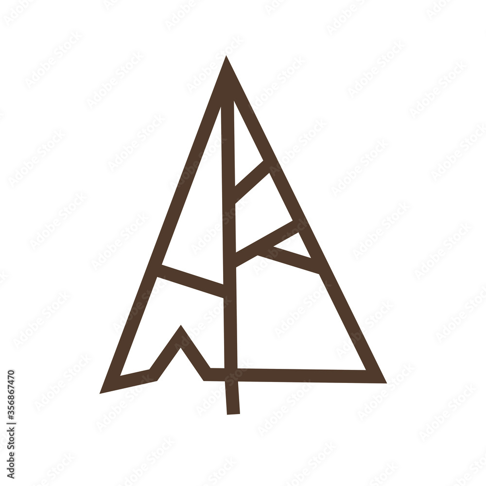 Linear vector icon of forest tree Linear vector icon of forest tree
