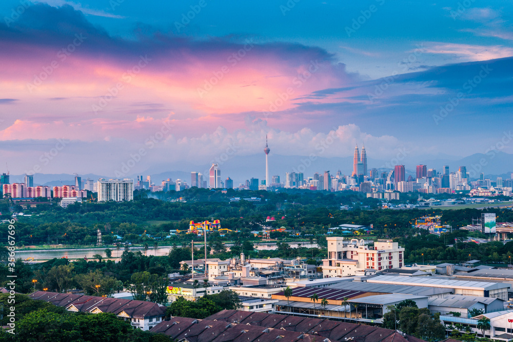 Panoramic view of Kuala Lumpur skyline, Malaysia