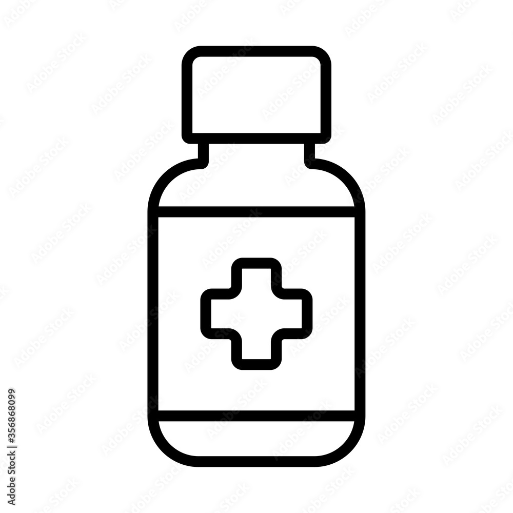 bottle of pills, medicines, line style icon bottle of pills, medicines, line style icon