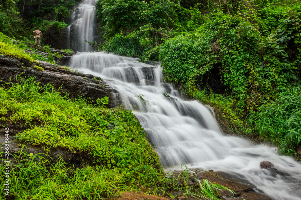 The beauty of Palaoorkotta waterfalls in Malappuram district of Kerala state, India.