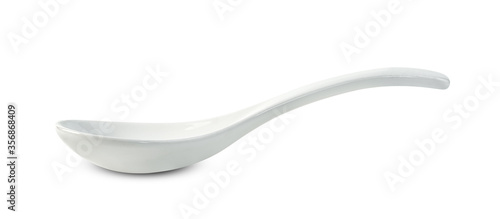 ceramic spoon isolated on white background ,include clipping path
