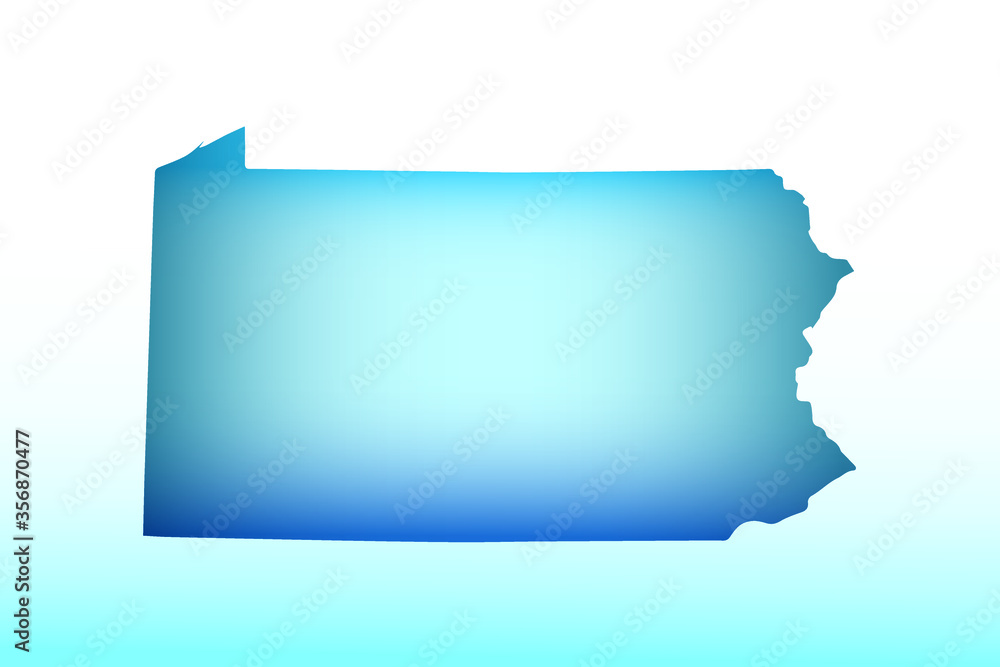 Blue Pennsylvania map ice with dark and light effect vector on light background illustration Blue Pennsylvania map ice with dark and light effect vector on light background illustration