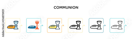 Communion vector icon in 6 different modern styles. Black, two colored communion icons designed in filled, outline, line and stroke style. Vector illustration can be used for web, mobile, ui