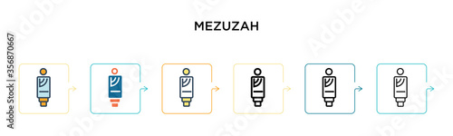 Mezuzah vector icon in 6 different modern styles. Black, two colored mezuzah icons designed in filled, outline, line and stroke style. Vector illustration can be used for web, mobile, ui