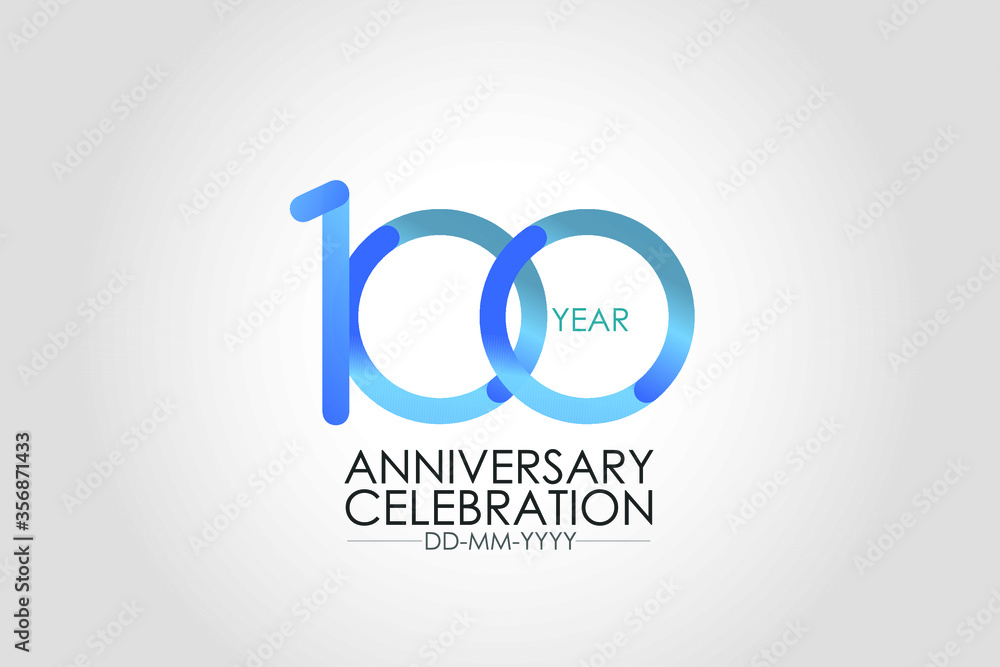 Obraz premium 100 year Smart Modern look anniversary celebration simple and elegant clean look for - vector