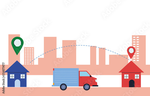 package delivery with door-to-door location